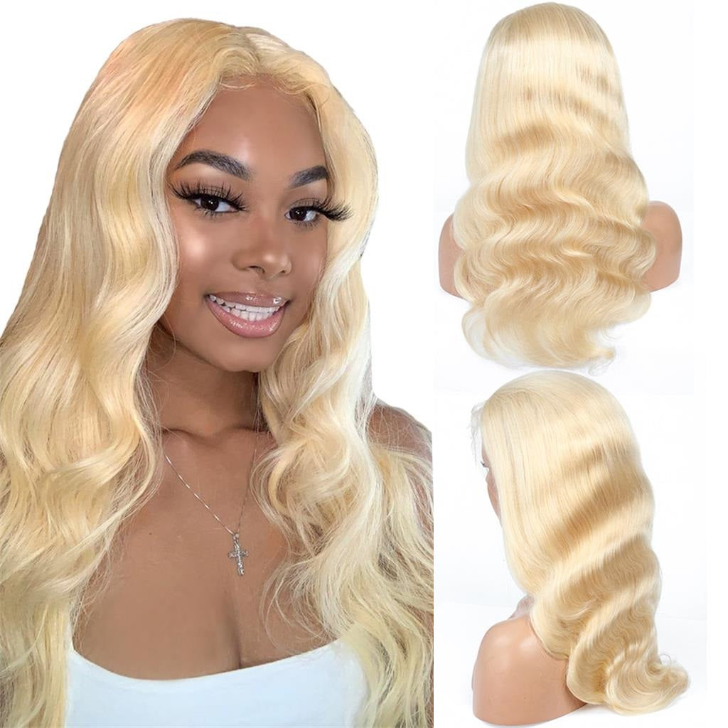 Coldest Hair 613 Blonde Body Wave 13x4 Lace Front Wig 4x4 Lace Closure Wig