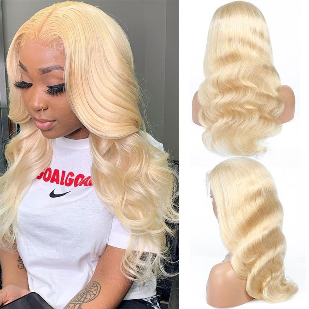 Coldest Hair 613 Blonde Body Wave 13x4 Lace Front Wig 4x4 Lace Closure Wig