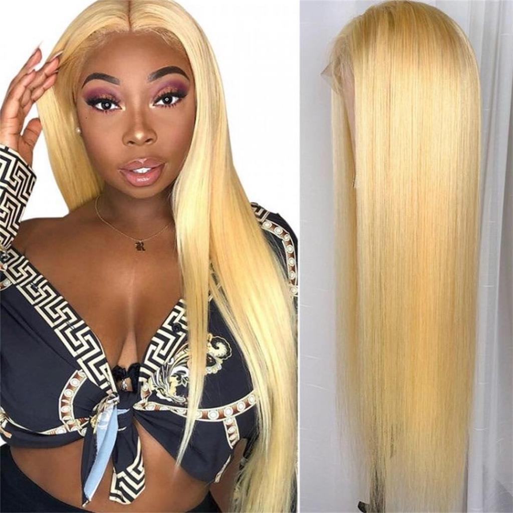 Coldest Hair 613 Blonde Straight 13x4 Lace Front Wig 4x4 Lace Closure Wig