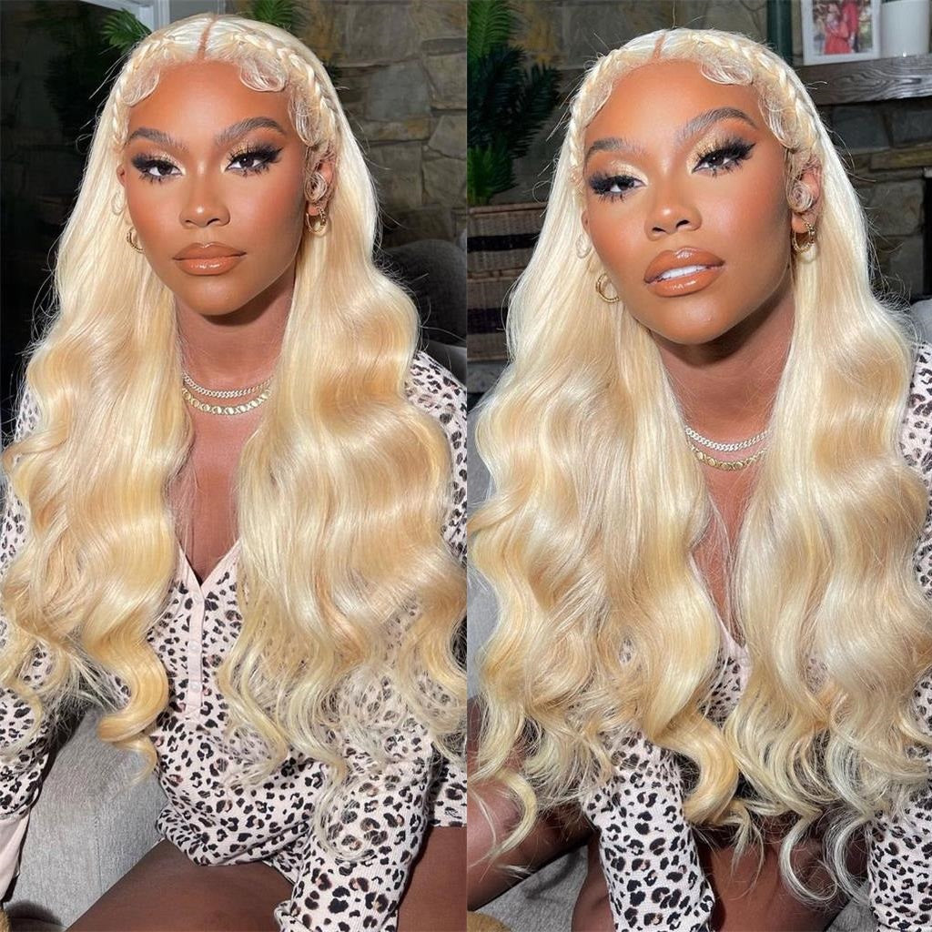 Coldest Hair 613 Blonde Body Wave 13x4 Lace Front Wig 4x4 Lace Closure Wig