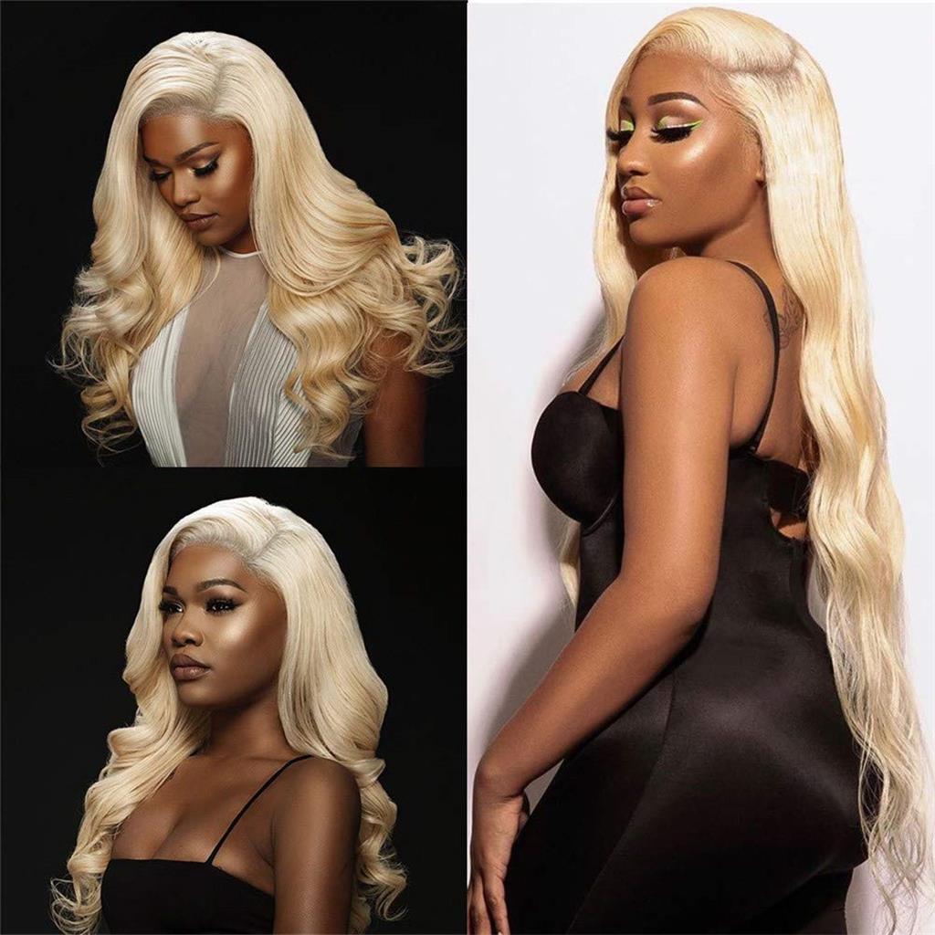 Coldest Hair 613 Blonde Body Wave 13x4 Lace Front Wig 4x4 Lace Closure Wig