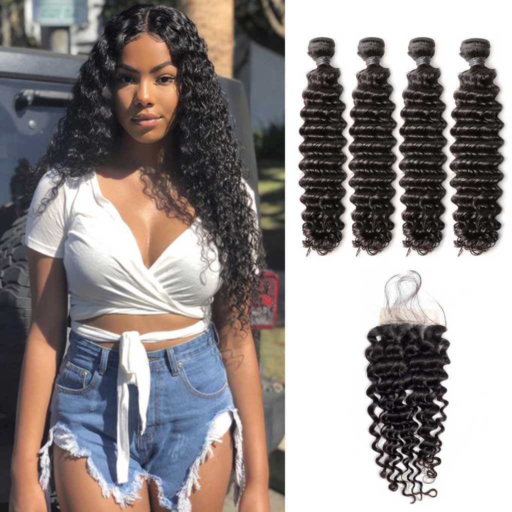 Brazilian-deep-wave-4-bundles-with-4x4-lace-closure-deal-curly-hair-weaves-unprocessed-virgin-100-human-hair