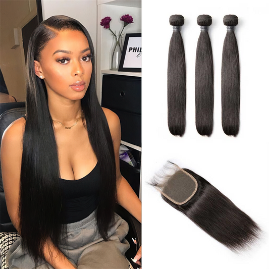 Straight-virgin-hair-bundles-with-closure-hairstyles-3-bundles-with-lace-closure-deal