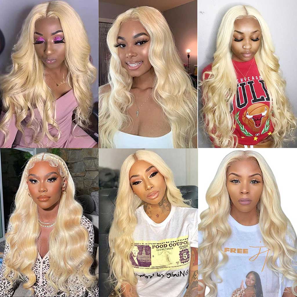 Coldest Hair 613 Blonde Body Wave 13x4 Lace Front Wig 4x4 Lace Closure Wig